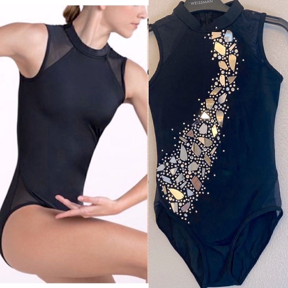 WEISSMAN Dance contemporary solo black Crystal illusion competition MT9746 MC